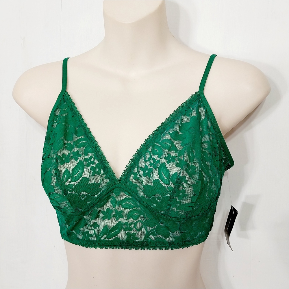 🔵BOGO FREE🔵 NWT International Concepts Bralette Green Lace Sz S